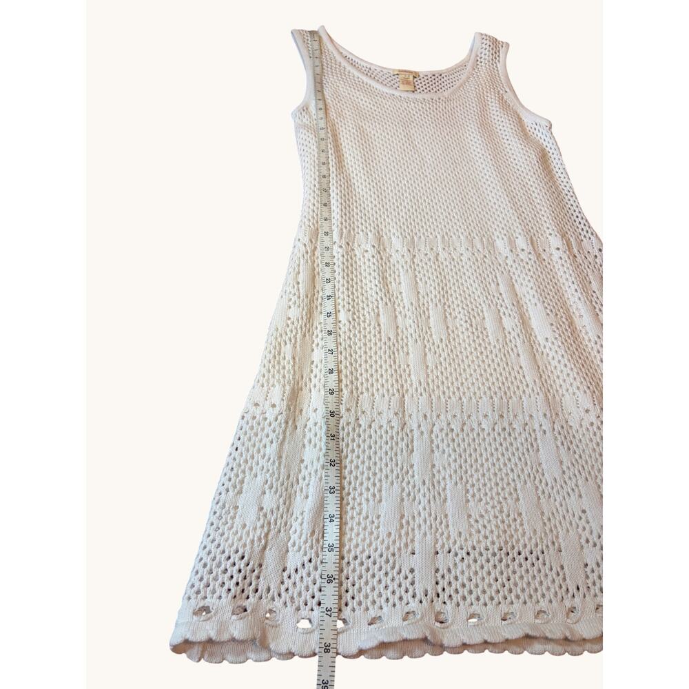 SUNDANCE Women's Crochet Knit Dress Large White Open Stitch Tank Resort - Picture 10 of 10